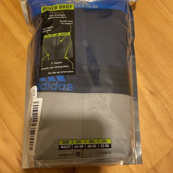 ADIDAS PERFORMANCE MENS UNDERWEAR BOXER BRIEFS SIZE 4xl 4 XL BRAND NEW - Picture 3 of 4